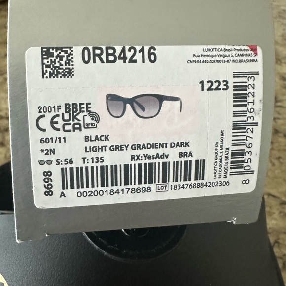 Ray-Ban Black and Light Grey Gradient Sunglasses - Picture 2 of 5